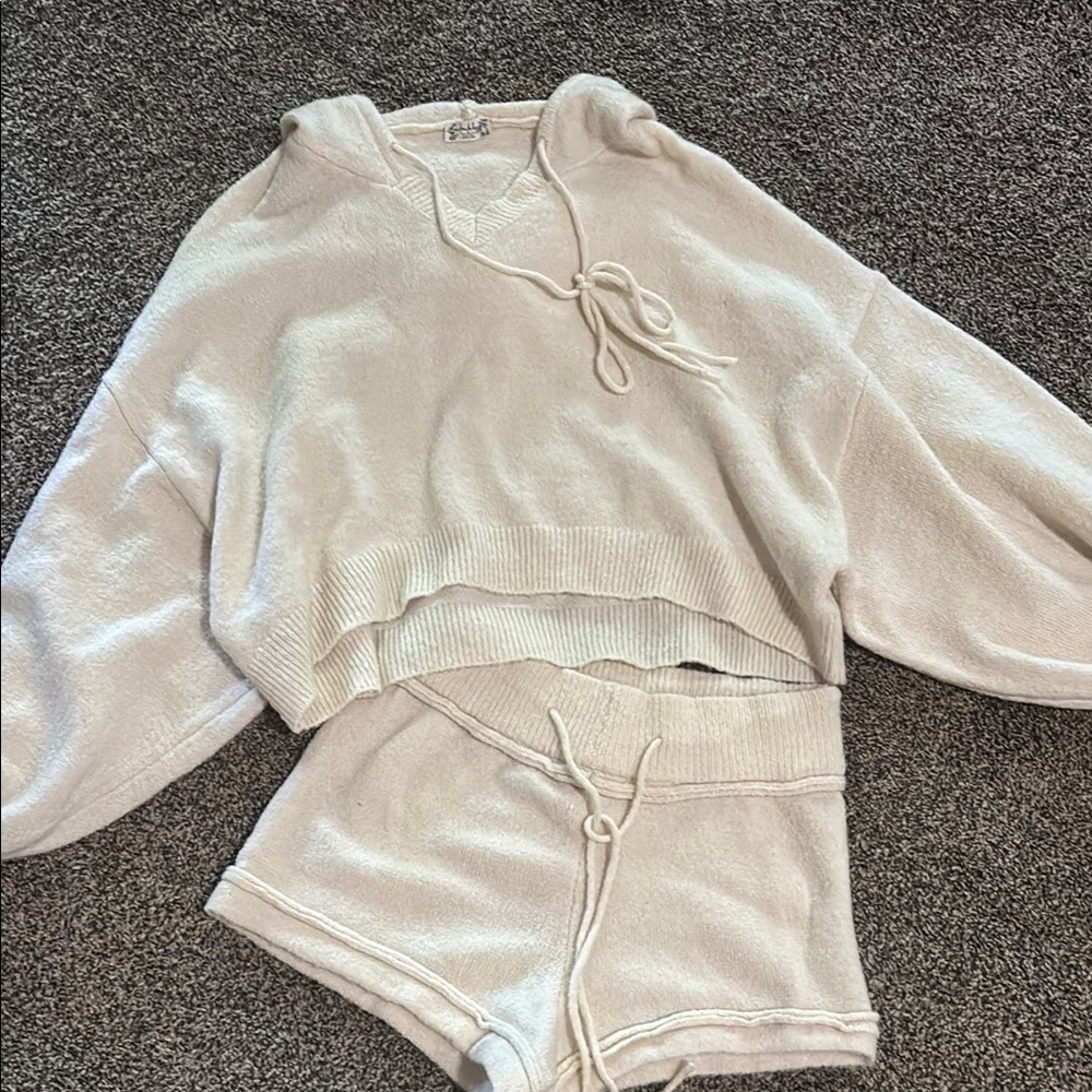 Free People Cream Lounge Set